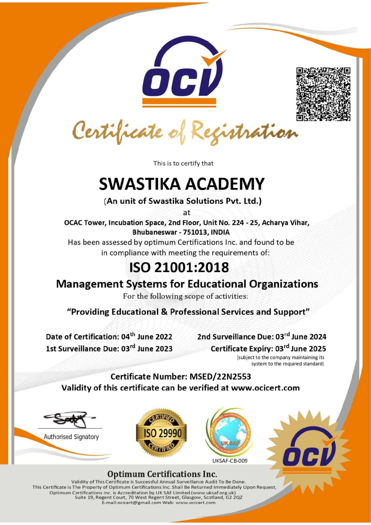 CERTIFICATE OF REGISTRATION